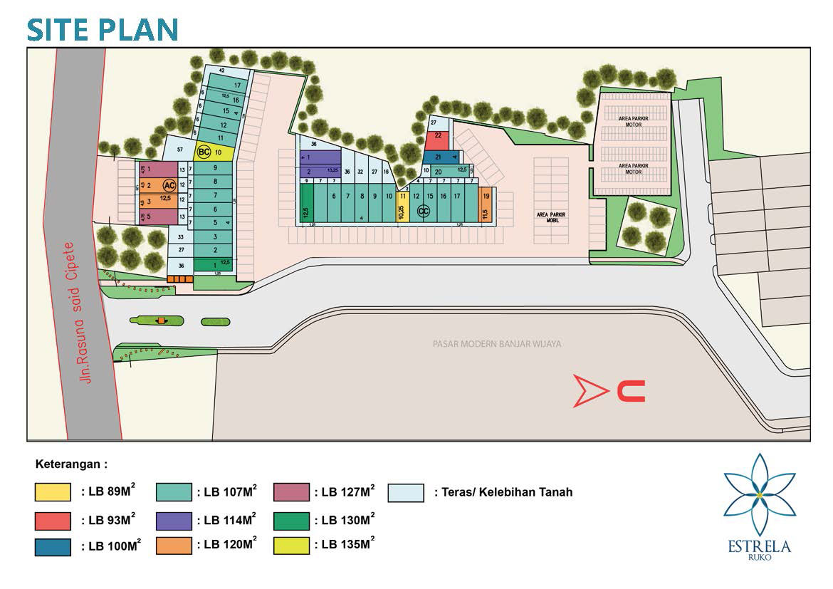 Tipe ruko yang ada di Estrela